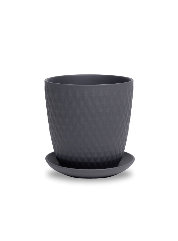 Virago 5" Porcelain Pot With Drainage Hole And Saucer - Chive Ceramics Studio - Pots - Chive Ceramics Studio