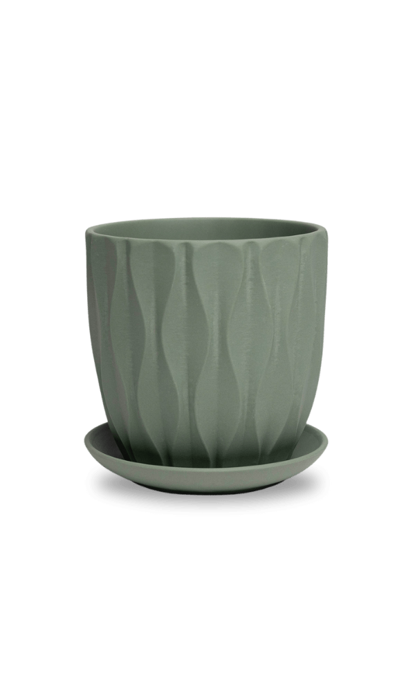 Virago 5" Porcelain Pot With Drainage Hole And Saucer - Chive Ceramics Studio - Pots - Chive Ceramics Studio