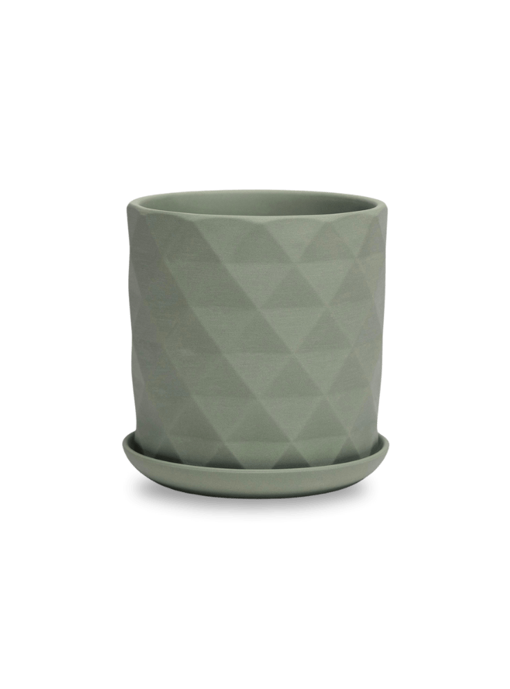 Virago 5" Porcelain Pot With Drainage Hole And Saucer - Chive Ceramics Studio - Pots - Chive Ceramics Studio