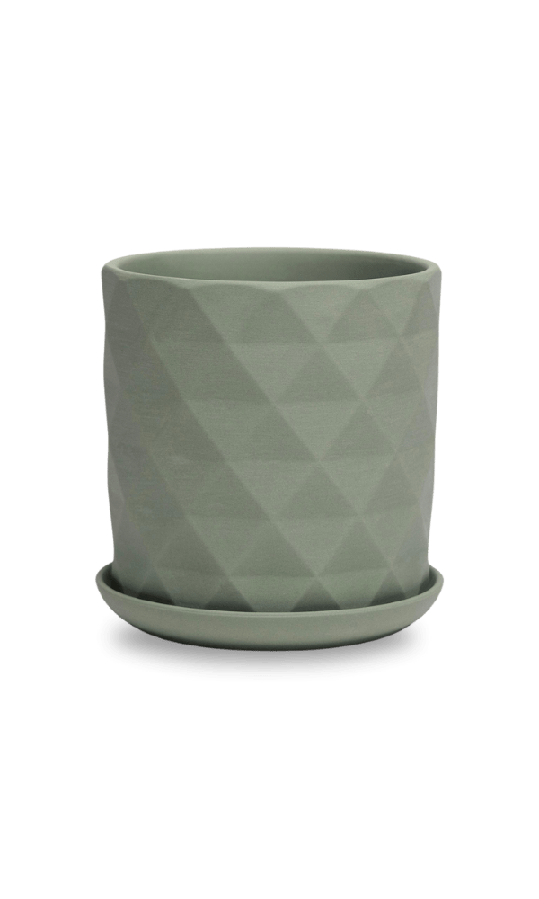 Virago 5" Porcelain Pot With Drainage Hole And Saucer - Chive Ceramics Studio - Pots - Chive Ceramics Studio