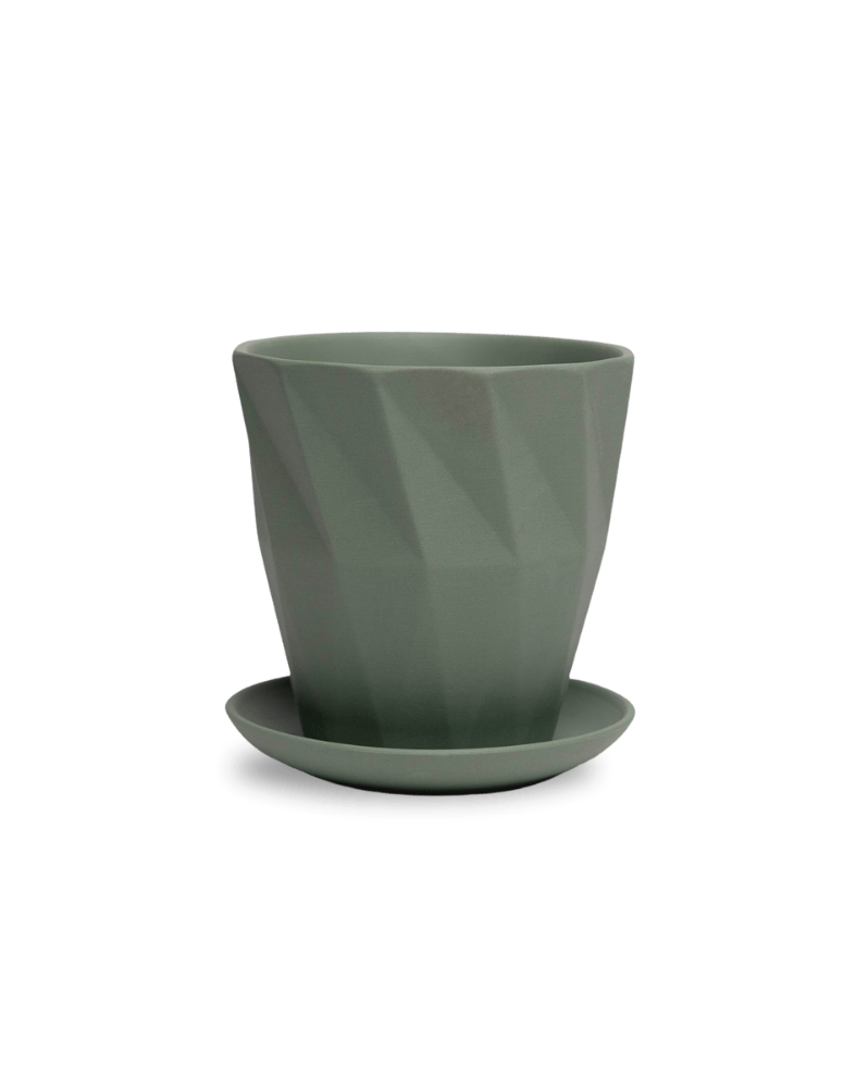 Virago 5" Porcelain Pot With Drainage Hole And Saucer - Chive Ceramics Studio - Pots - Chive Ceramics Studio