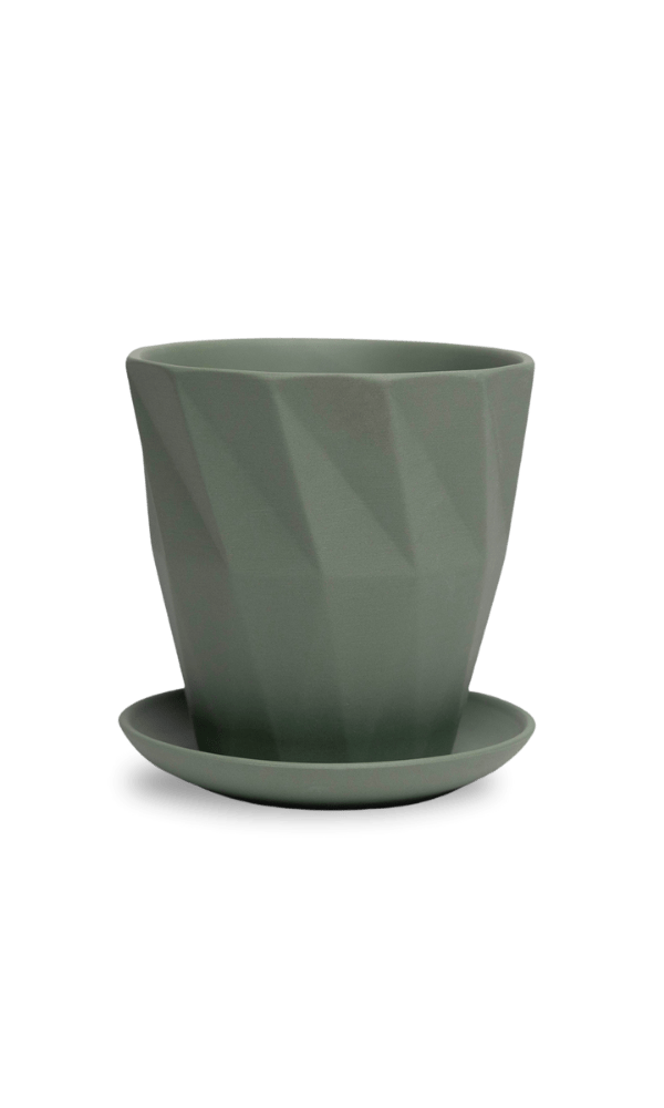 Virago 5" Porcelain Pot With Drainage Hole And Saucer - Chive Ceramics Studio - Pots - Chive Ceramics Studio