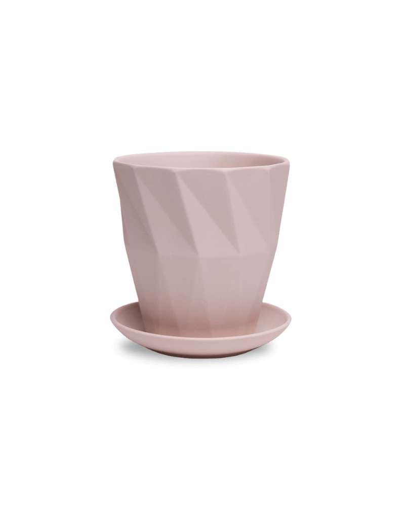 Virago 5" Porcelain Pot With Drainage Hole And Saucer - Chive Ceramics Studio - Pots - Chive Ceramics Studio