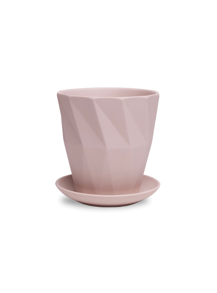 Virago 5" Porcelain Pot With Drainage Hole And Saucer - Chive Ceramics Studio - Pots - Chive Ceramics Studio