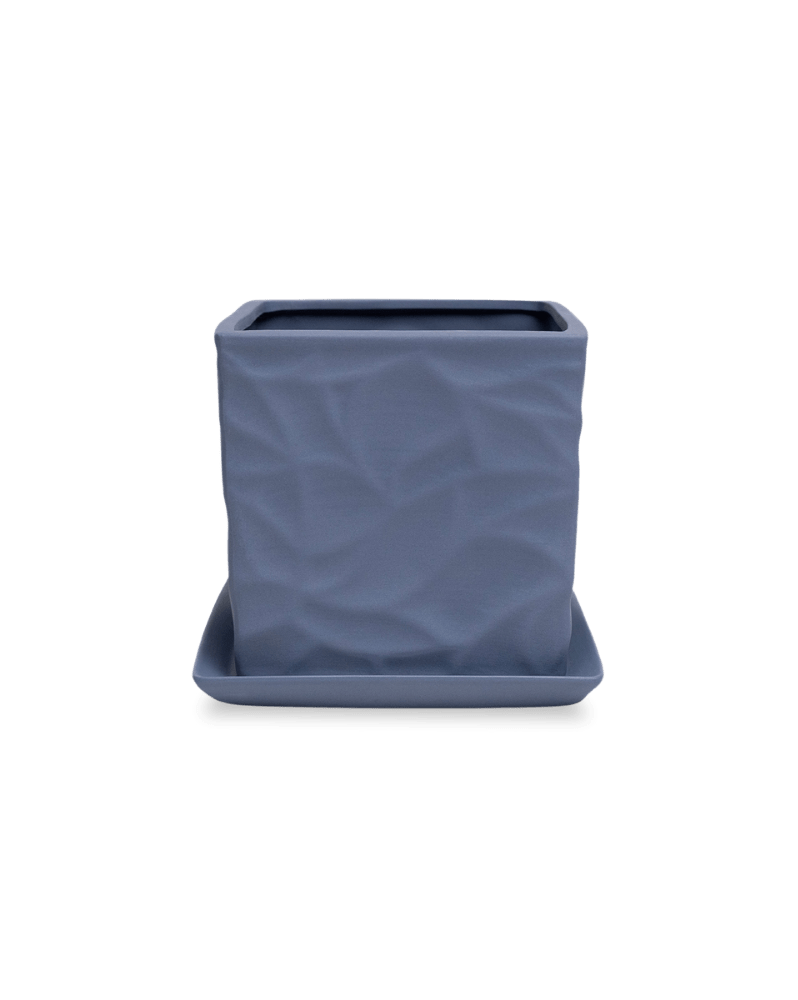 Virago 5" Porcelain Pot With Drainage Hole And Saucer - Chive Ceramics Studio - Pots - Chive Ceramics Studio