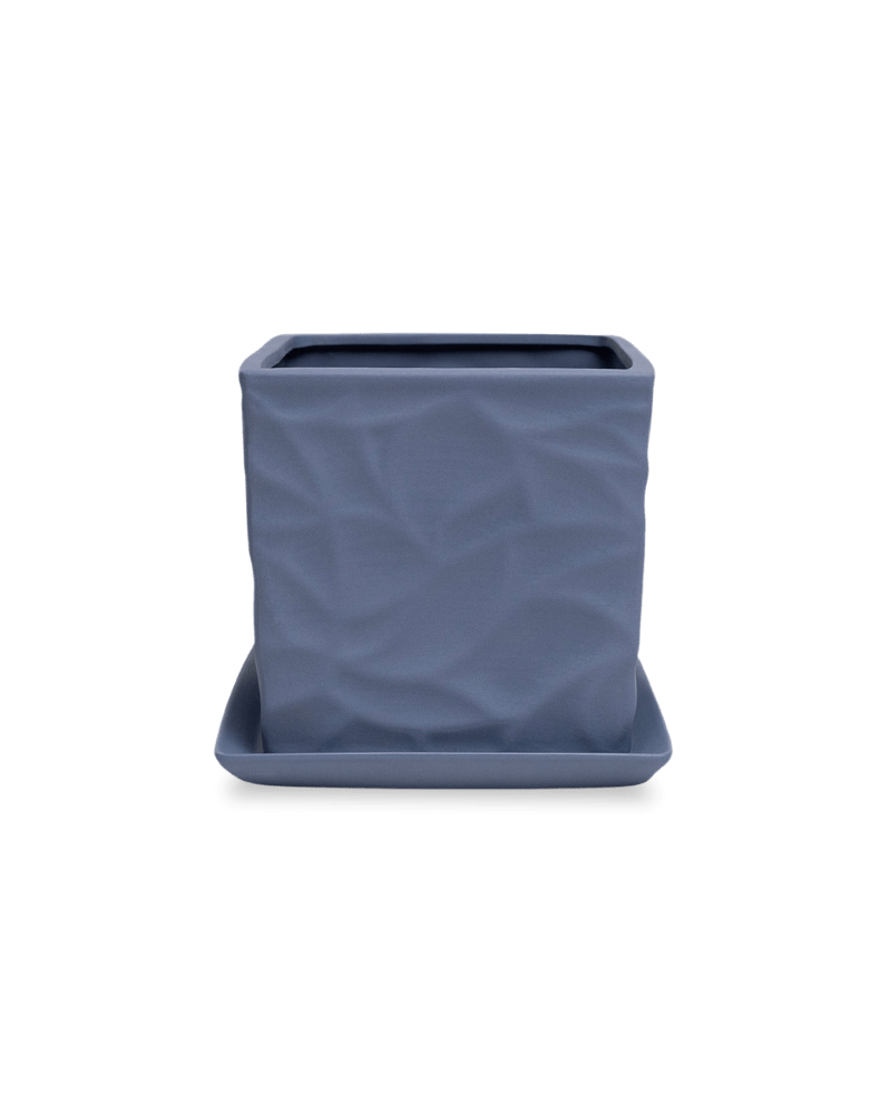 Virago 5" Porcelain Pot With Drainage Hole And Saucer - Chive Ceramics Studio - Pots - Chive Ceramics Studio