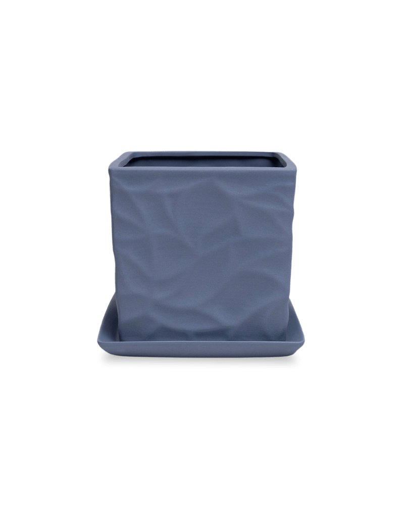 Virago 5" Porcelain Pot With Drainage Hole And Saucer - Chive Ceramics Studio - Pots - Chive Ceramics Studio