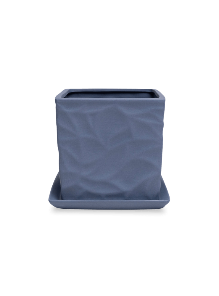 Virago 5" Porcelain Pot With Drainage Hole And Saucer - Chive Ceramics Studio - Pots - Chive Ceramics Studio