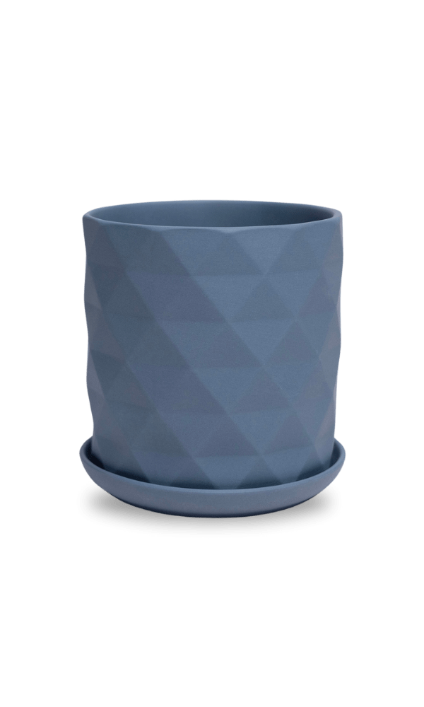 Virago 5" Porcelain Pot With Drainage Hole And Saucer - Chive Ceramics Studio - Pots - Chive Ceramics Studio