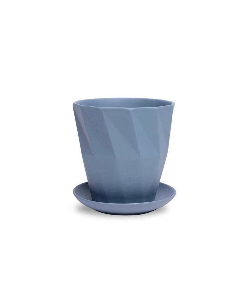 Virago 5" Porcelain Pot With Drainage Hole And Saucer - Chive Ceramics Studio - Pots - Chive Ceramics Studio