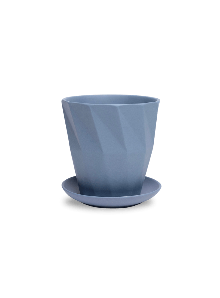 Virago 5" Porcelain Pot With Drainage Hole And Saucer - Chive Ceramics Studio - Pots - Chive Ceramics Studio