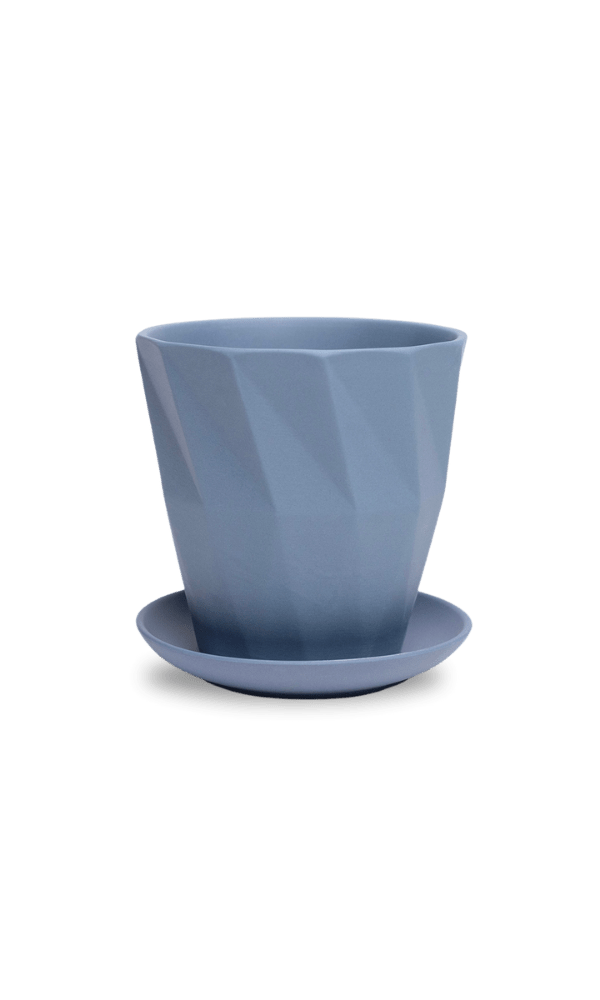 Virago 5" Porcelain Pot With Drainage Hole And Saucer - Chive Ceramics Studio - Pots - Chive Ceramics Studio