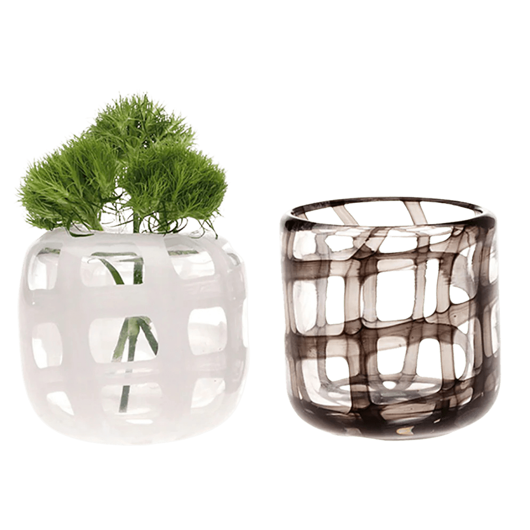 Black & White Glass Modern Flower Vase - Chive Ceramics Studio - Vases - Chive Ceramics Studio