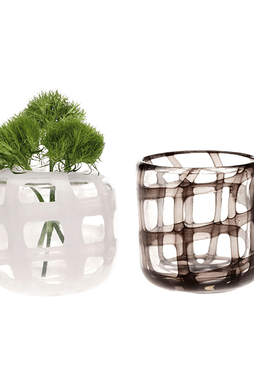 Black & White Glass Modern Flower Vase - Chive Ceramics Studio - Vases - Chive Ceramics Studio