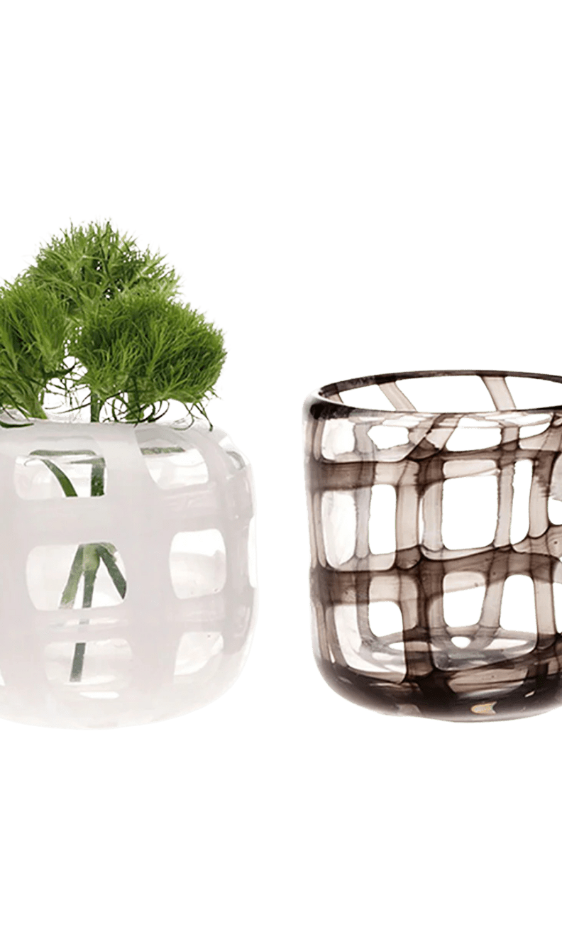 Black & White Glass Modern Flower Vase - Chive Ceramics Studio - Vases - Chive Ceramics Studio