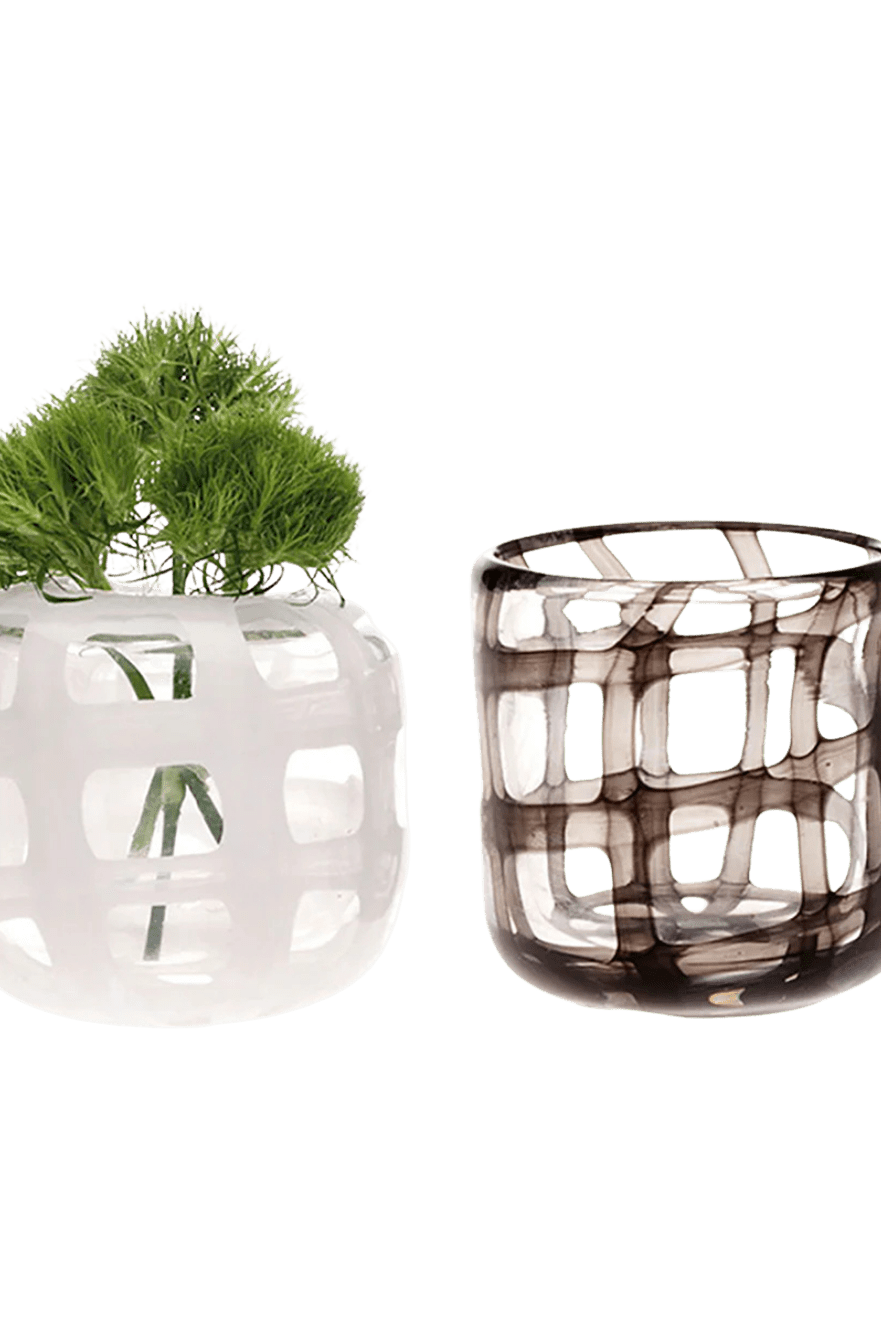 Black & White Glass Modern Flower Vase - Chive Ceramics Studio - Vases - Chive Ceramics Studio