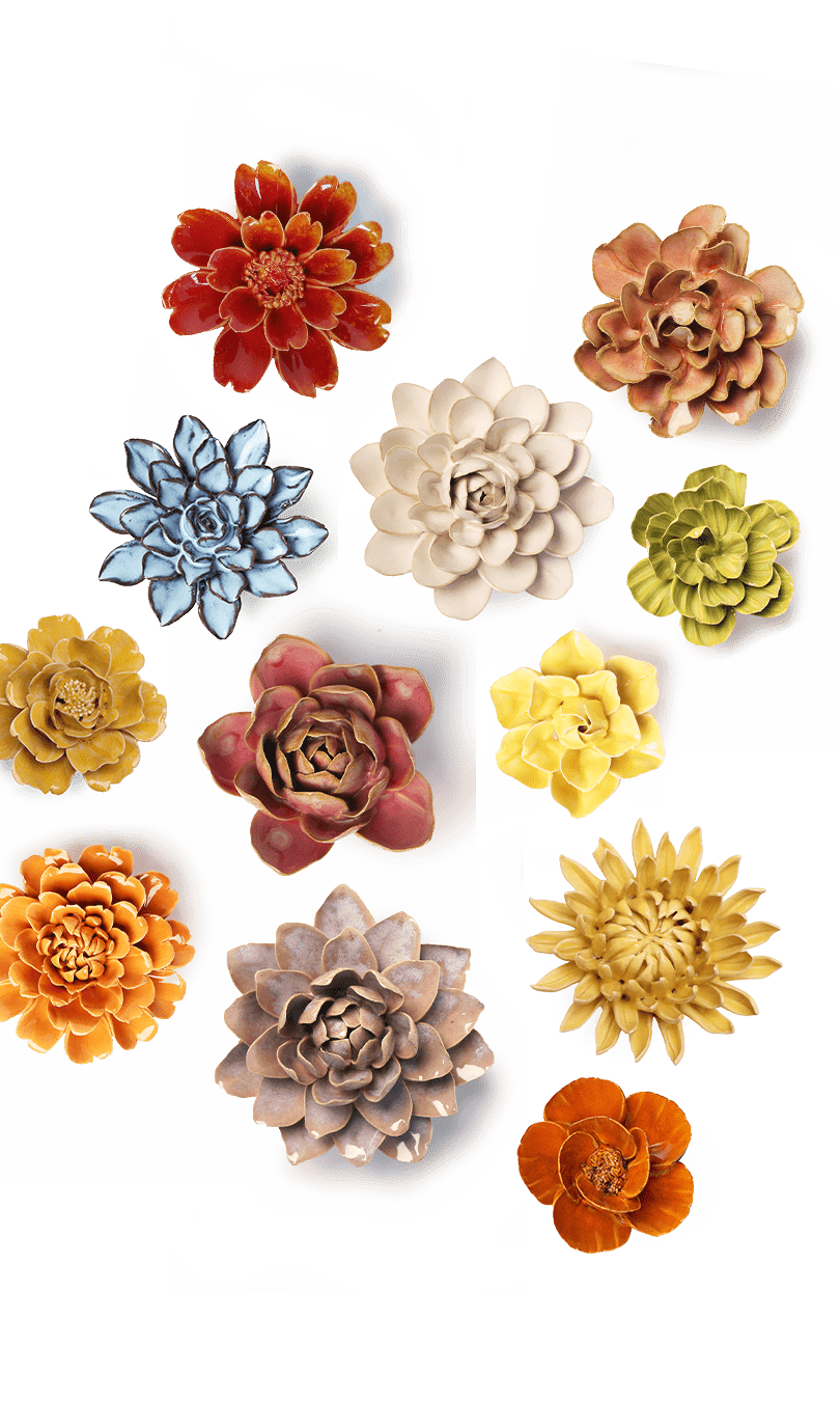 August birth flower poppy ceramic wall flower — birth flower collection — handmade by Chive Studio Toronto