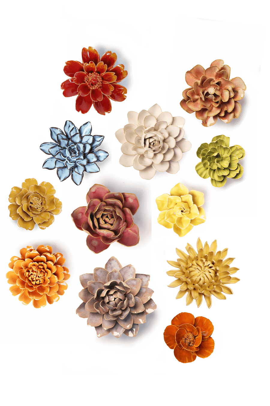 November Birth Flower - Chrysanthemum - Chive Ceramics Studio - Ceramic Flowers - Chive Ceramics Studio