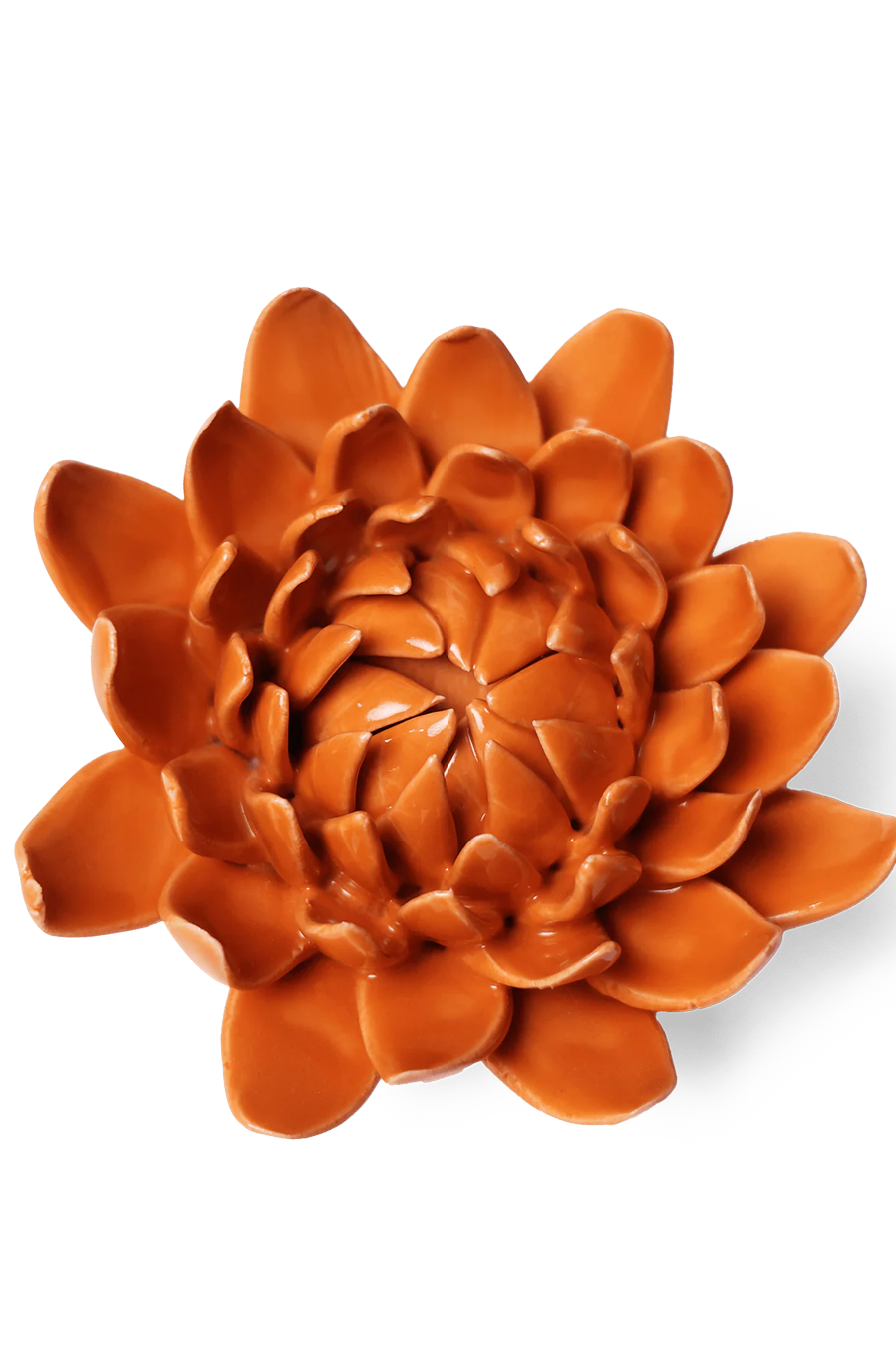 Dahlia Orange ceramic wall flower — Classic Collection — designed in Toronto by Chive Studio