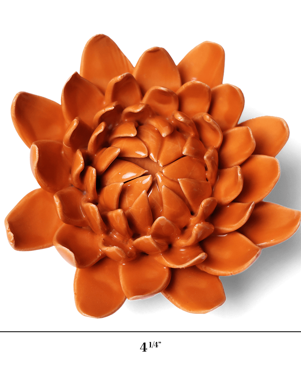 Dahlia Orange ceramic wall flower — Classic Collection — handmade by Chive Studio Toronto