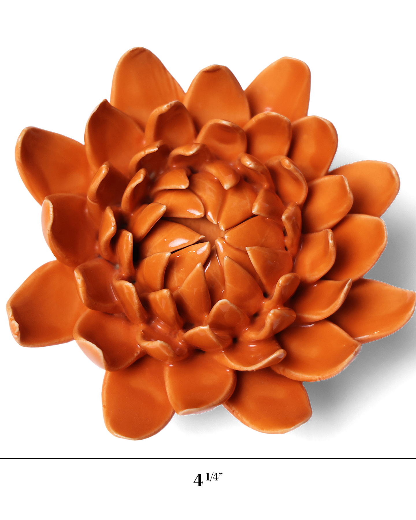 Dahlia Orange ceramic wall flower — Classic Collection — designed in Toronto by Chive Studio