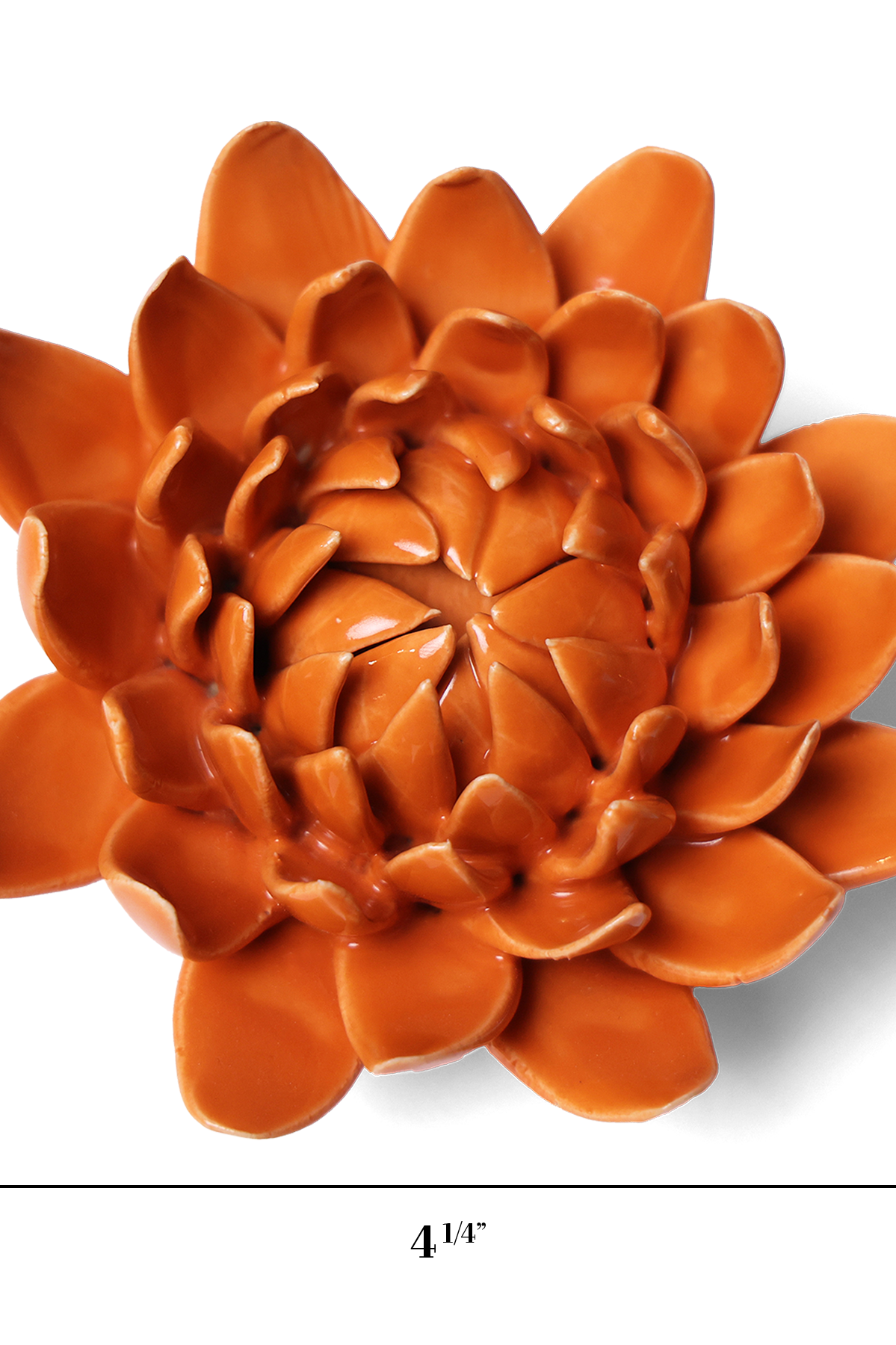 Dahlia Orange ceramic wall flower — Classic Collection — handmade by Chive Studio Toronto