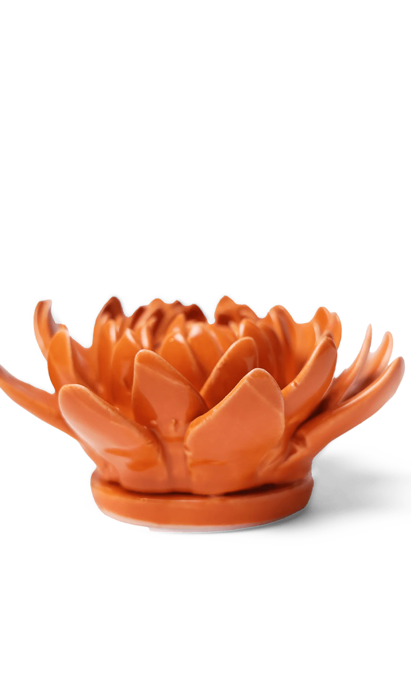 Dahlia Orange ceramic wall flower — Classic Collection — designed in Toronto by Chive Studio