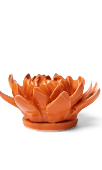 Dahlia Orange ceramic wall flower — Classic Collection — designed in Toronto by Chive Studio