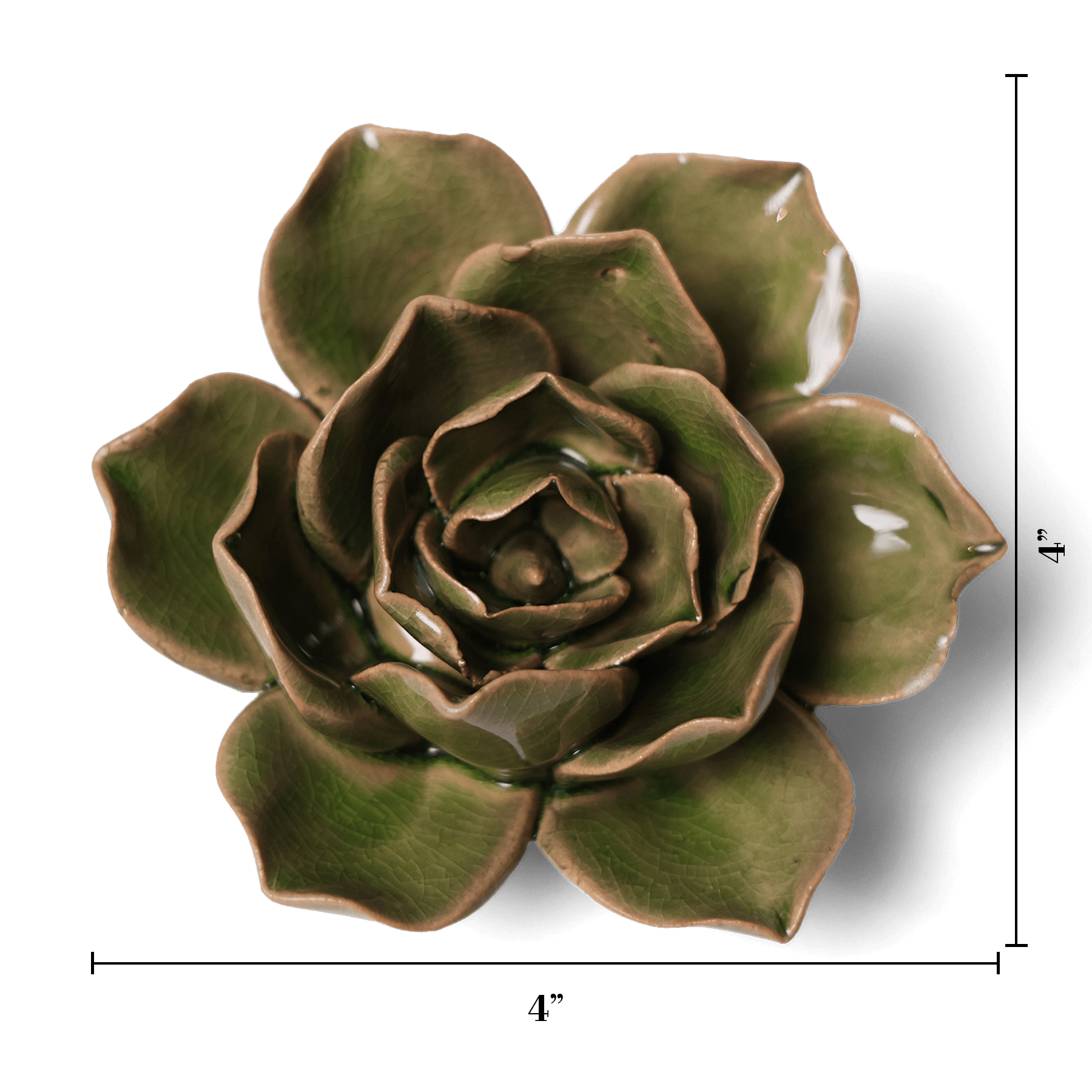 Flower Green 11 ceramic wall flower — Classic Collection — designed in Toronto by Chive Studio