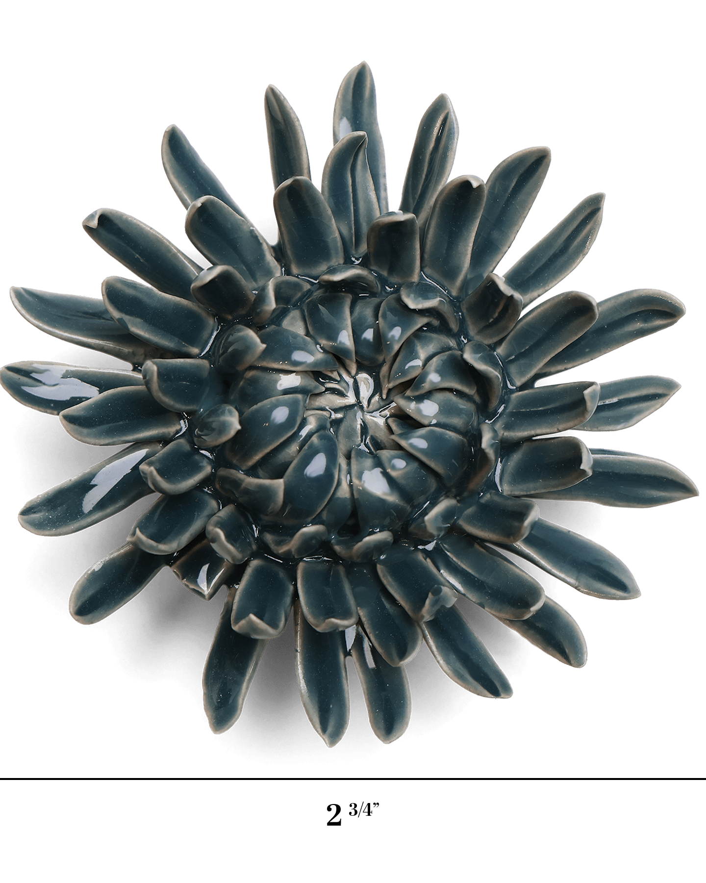Mum Teal 11 ceramic wall flower — Classic Collection — designed in Toronto by Chive Studio