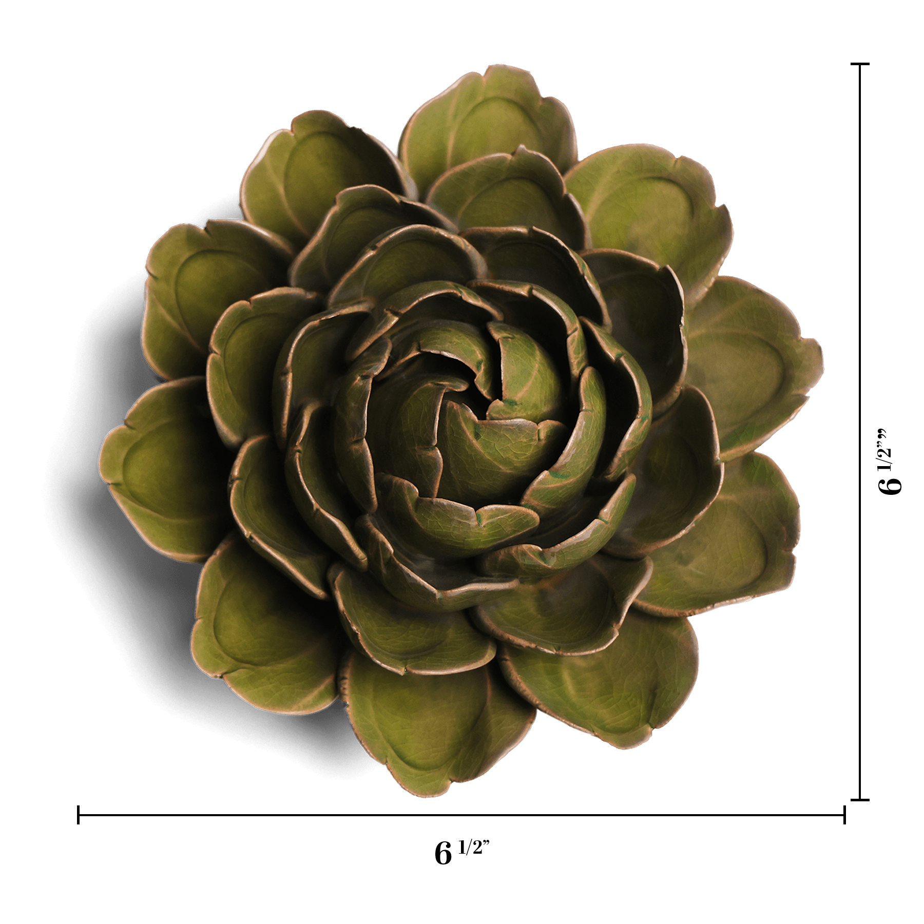 Mofo Green ceramic wall flower — Classic Collection — handmade by Chive Studio Toronto
