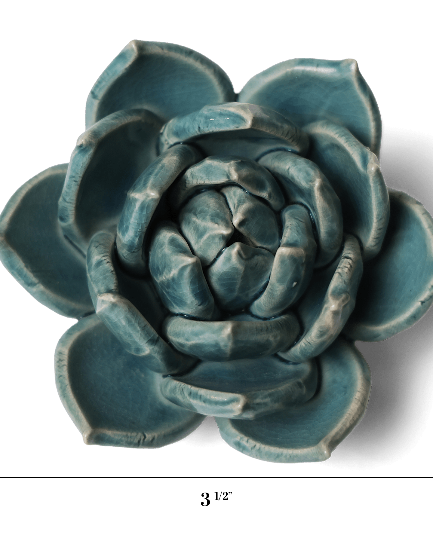Ceramic Flower Wall Art Succulent Teal 11 - Chive Ceramics Studio - Ceramic Flowers - Chive US