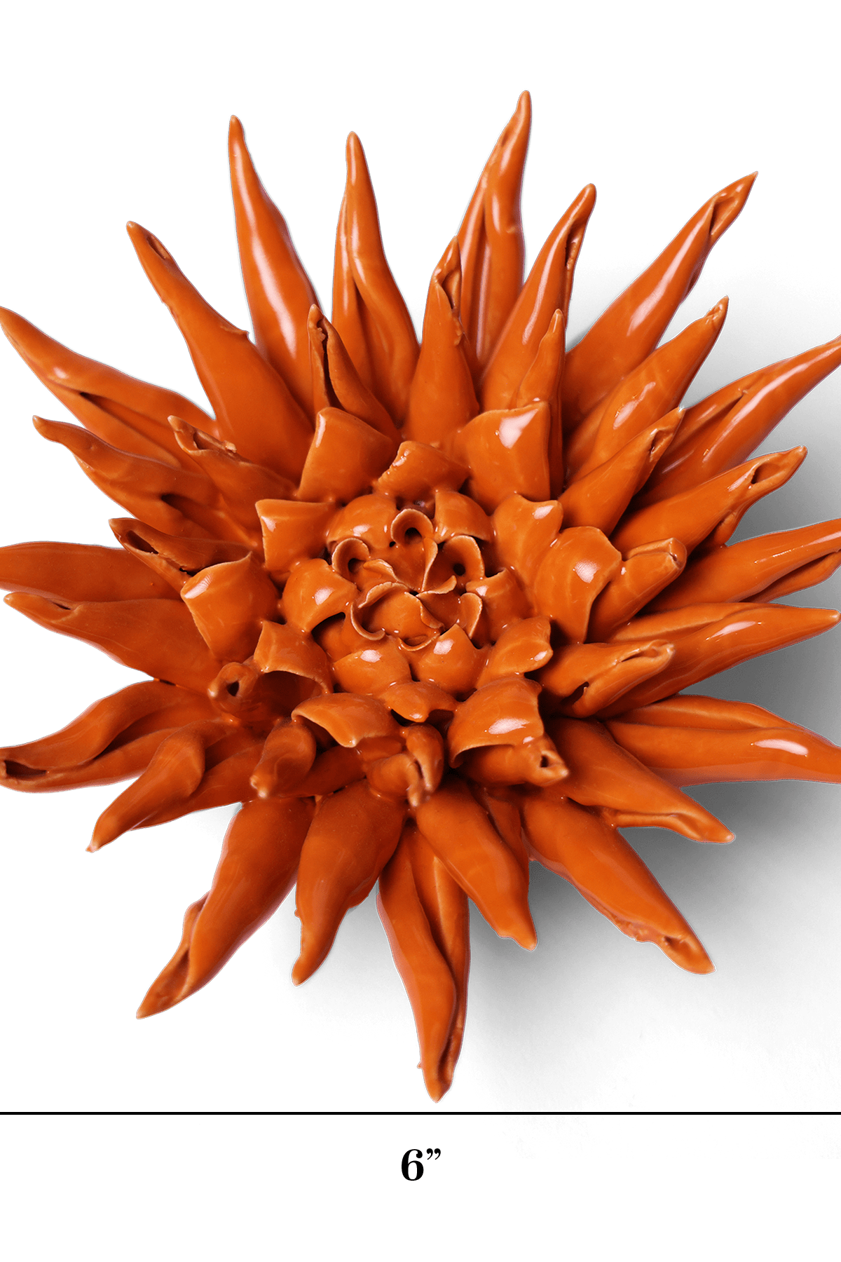 Ceramic Flower Wall Art Large Orange 12 - Chive Ceramics Studio - Ceramic Flowers - Chive US