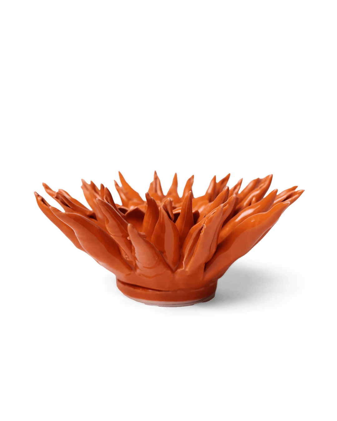 Ceramic Flower Large Orange 12 ceramic wall flower — Classic Collection — handmade by Chive Studio Toronto