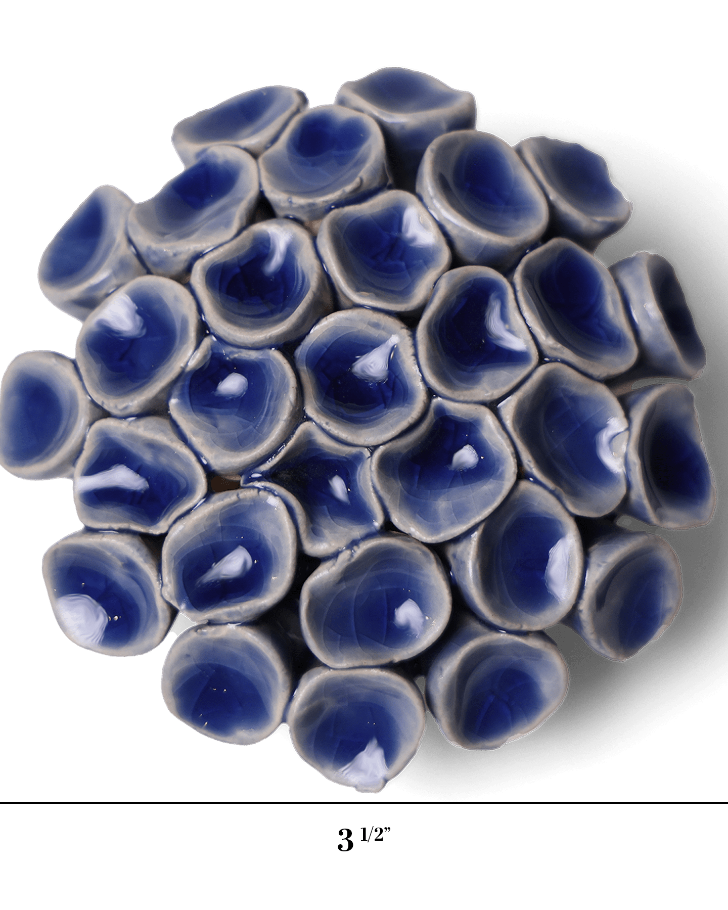 Ceramic Flower Wall Art Medium Blue 12 - Chive Ceramics Studio - Ceramic Flowers - Chive US