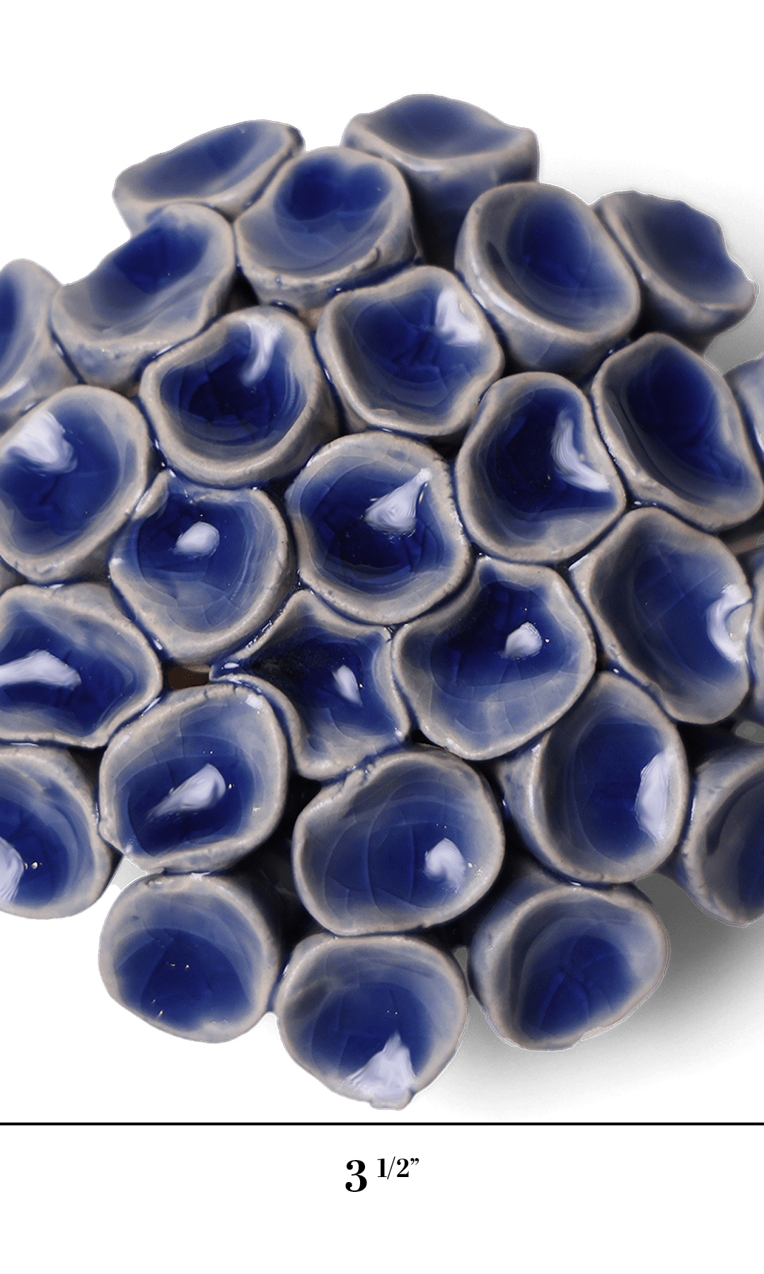 Ceramic Flower Wall Art Medium Blue 12 - Chive Ceramics Studio - Ceramic Flowers - Chive US