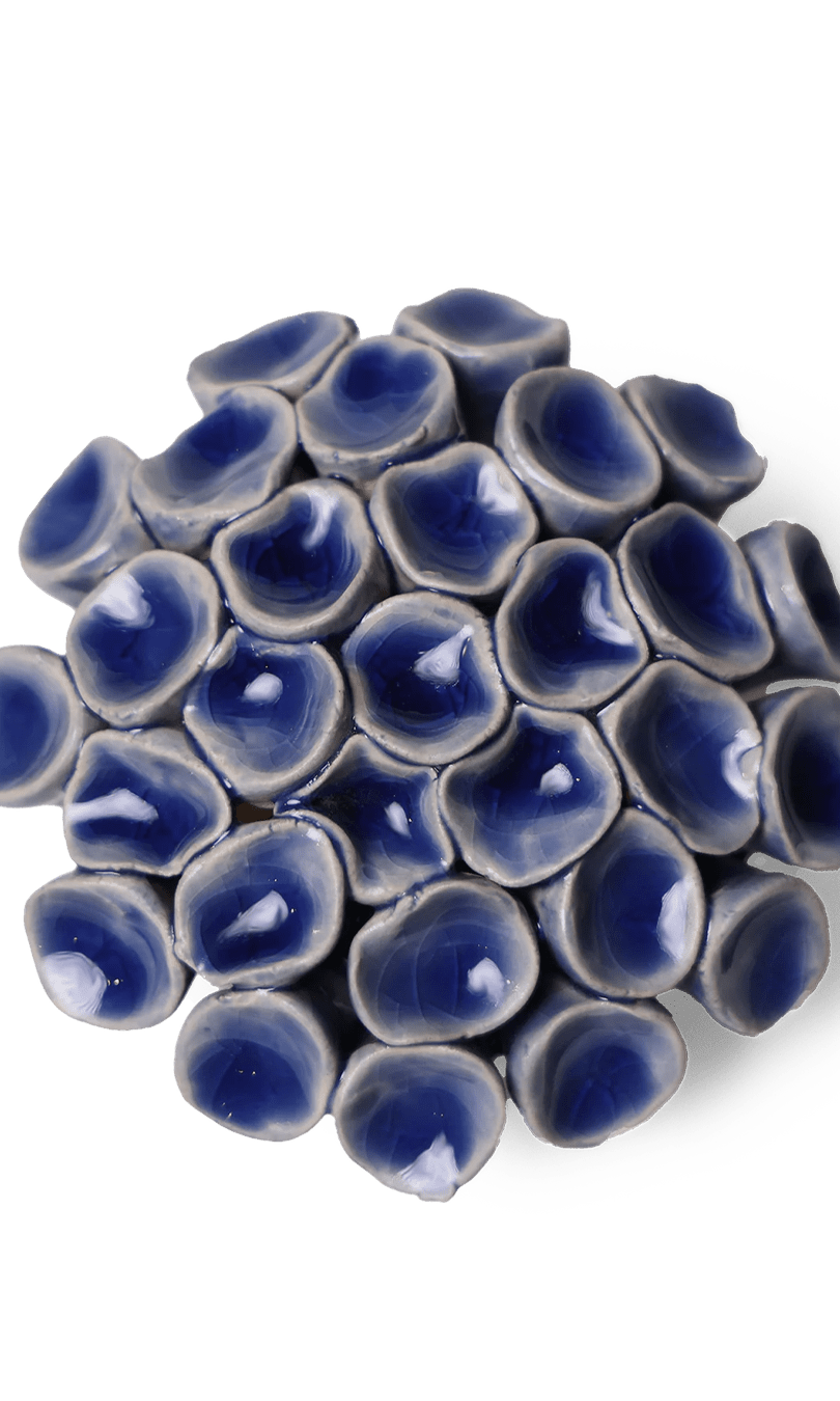 Ceramic Flower Medium Blue 12 - Chive Ceramics Studio - Ceramic Flowers - Chive Wholesale