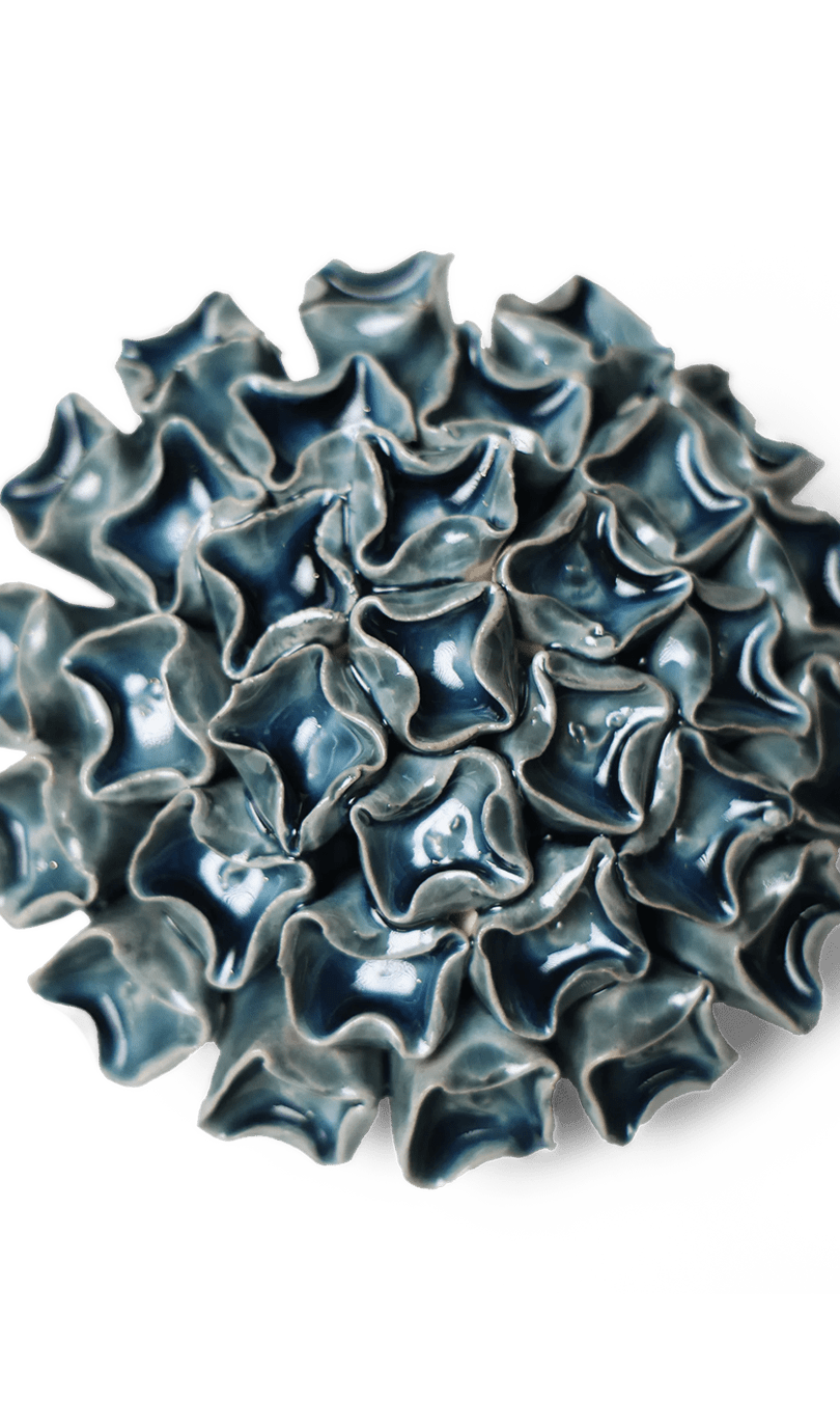 Ceramic Flower Medium Teal 12 - Chive Ceramics Studio - Ceramic Flowers - Chive Wholesale