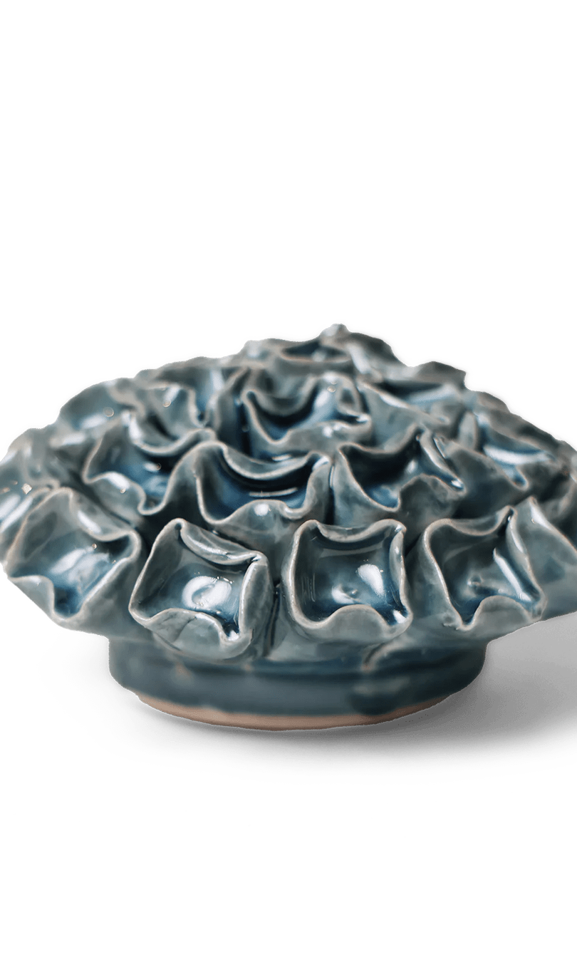 Ceramic Flower Medium Teal 12 - Chive Ceramics Studio - Ceramic Flowers - Chive Wholesale
