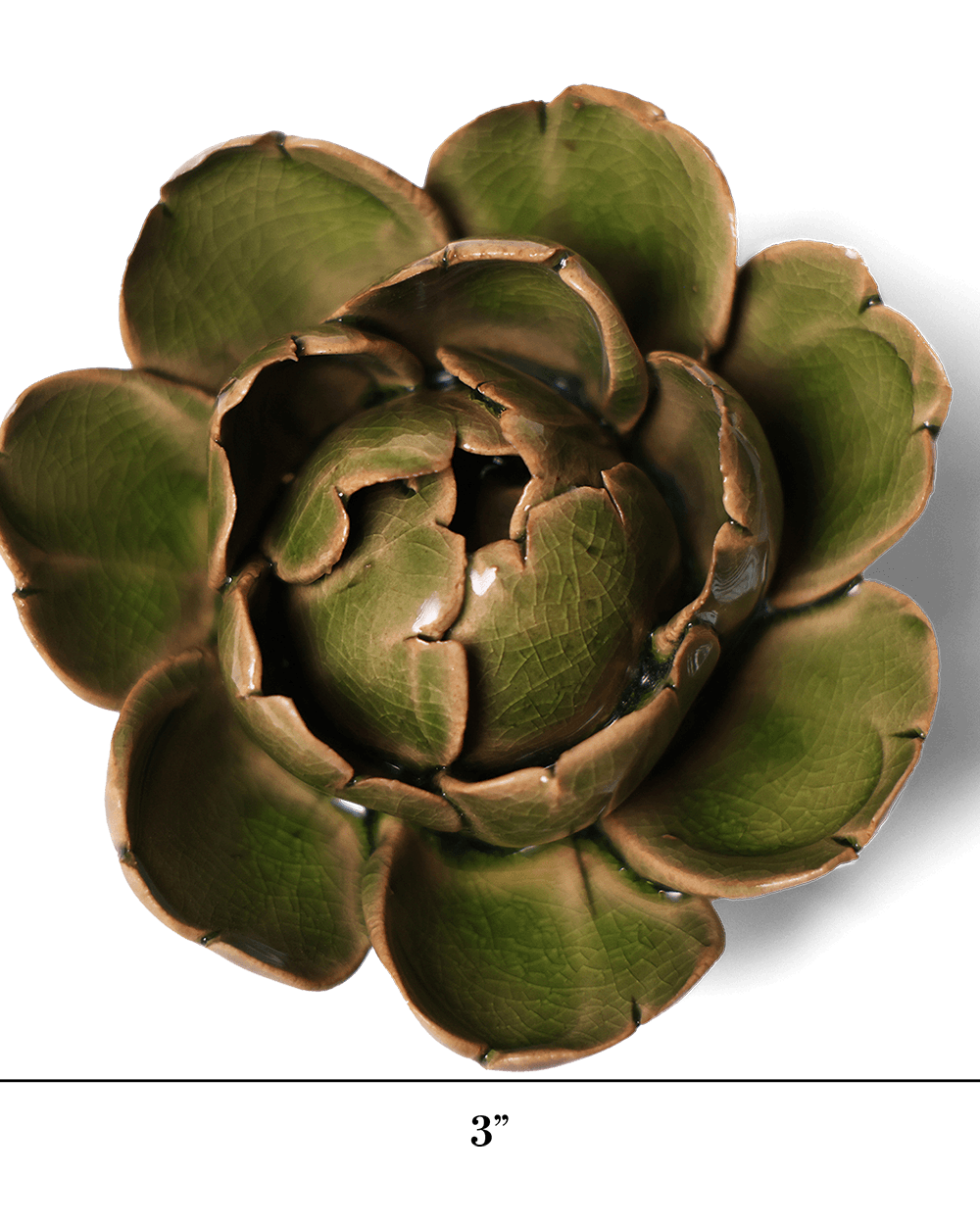 Peony Green ceramic wall flower — Classic Collection — handmade by Chive Studio Toronto