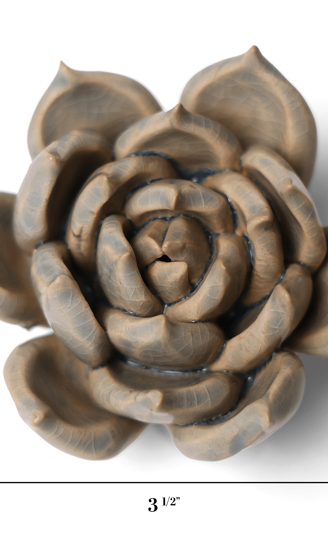 Succulent Blue ceramic wall flower — Classic Collection — handmade by Chive Studio Toronto
