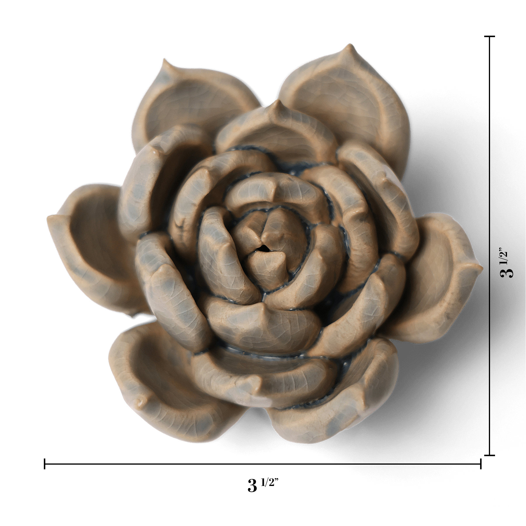 Succulent Blue ceramic wall flower — Classic Collection — handmade by Chive Studio Toronto