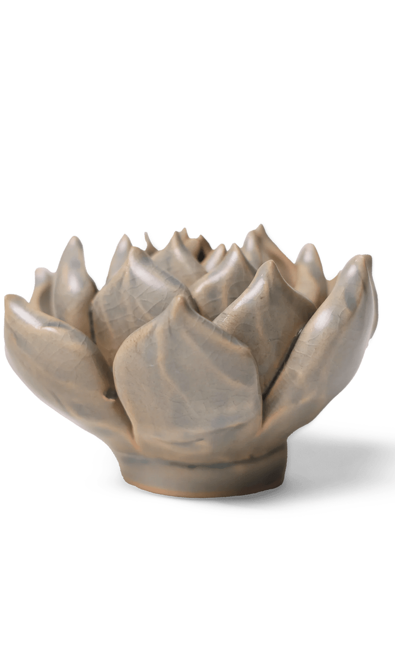 Succulent Blue ceramic wall flower — Classic Collection — handmade by Chive Studio Toronto