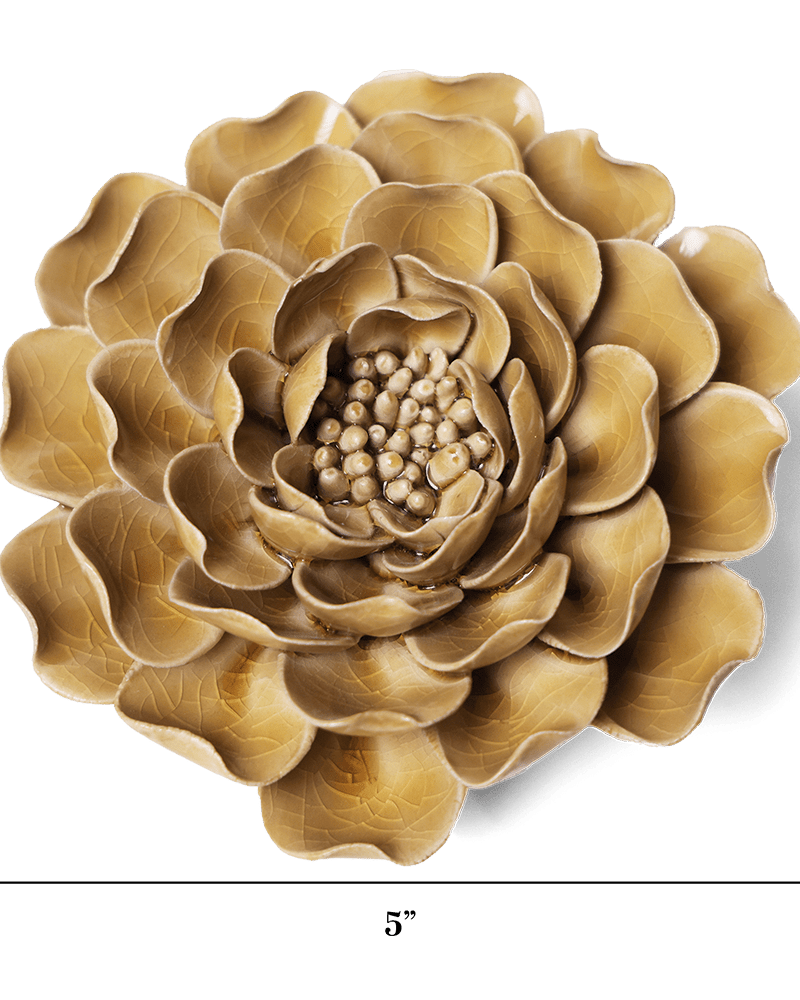 EG16 Caramel Charm Peony - Chive Ceramics Studio - Ceramic Flowers - Chive Ceramics Studio