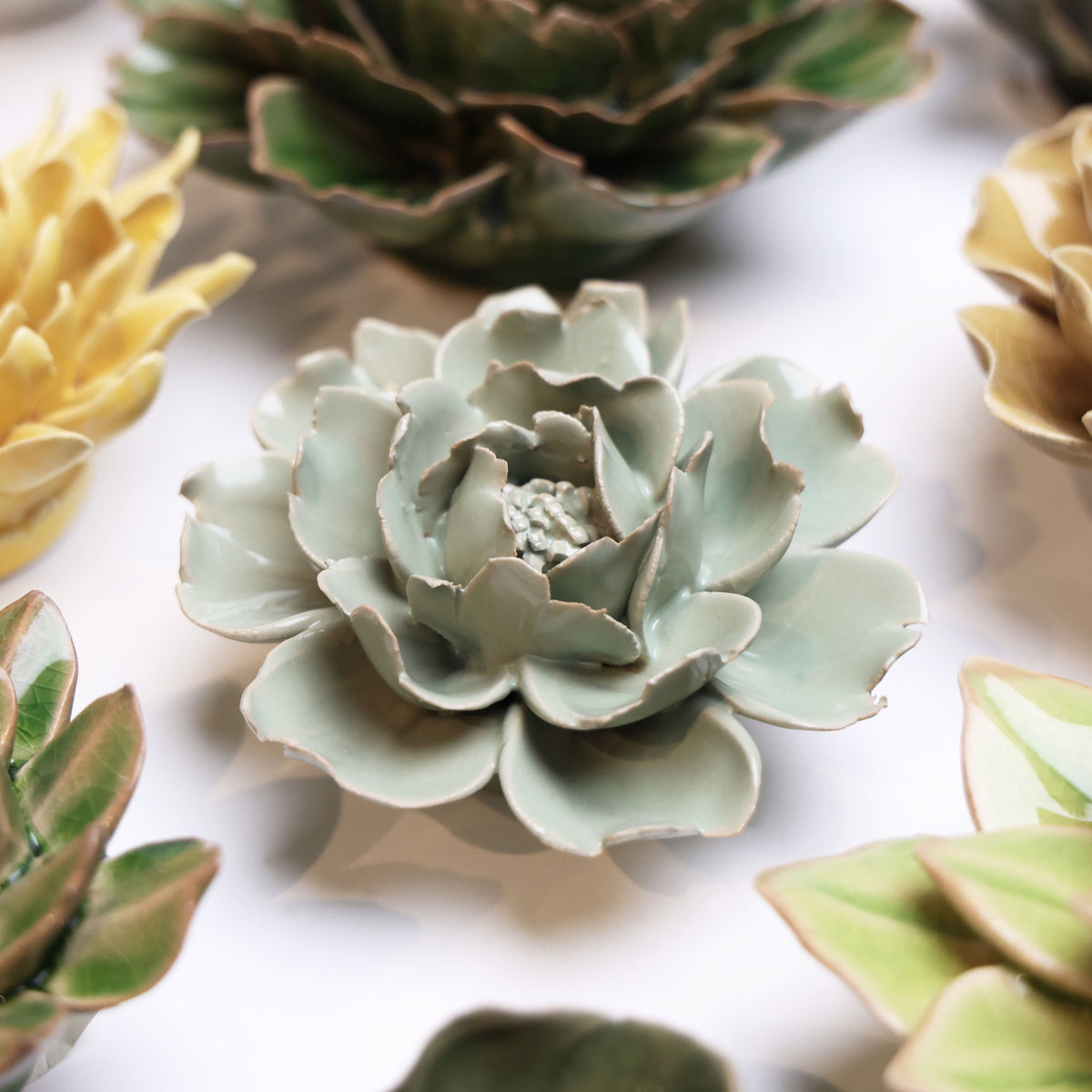 EG09 Pistachio Green Rose - Chive Ceramics Studio - Ceramic Flowers - Chive Ceramics Studio