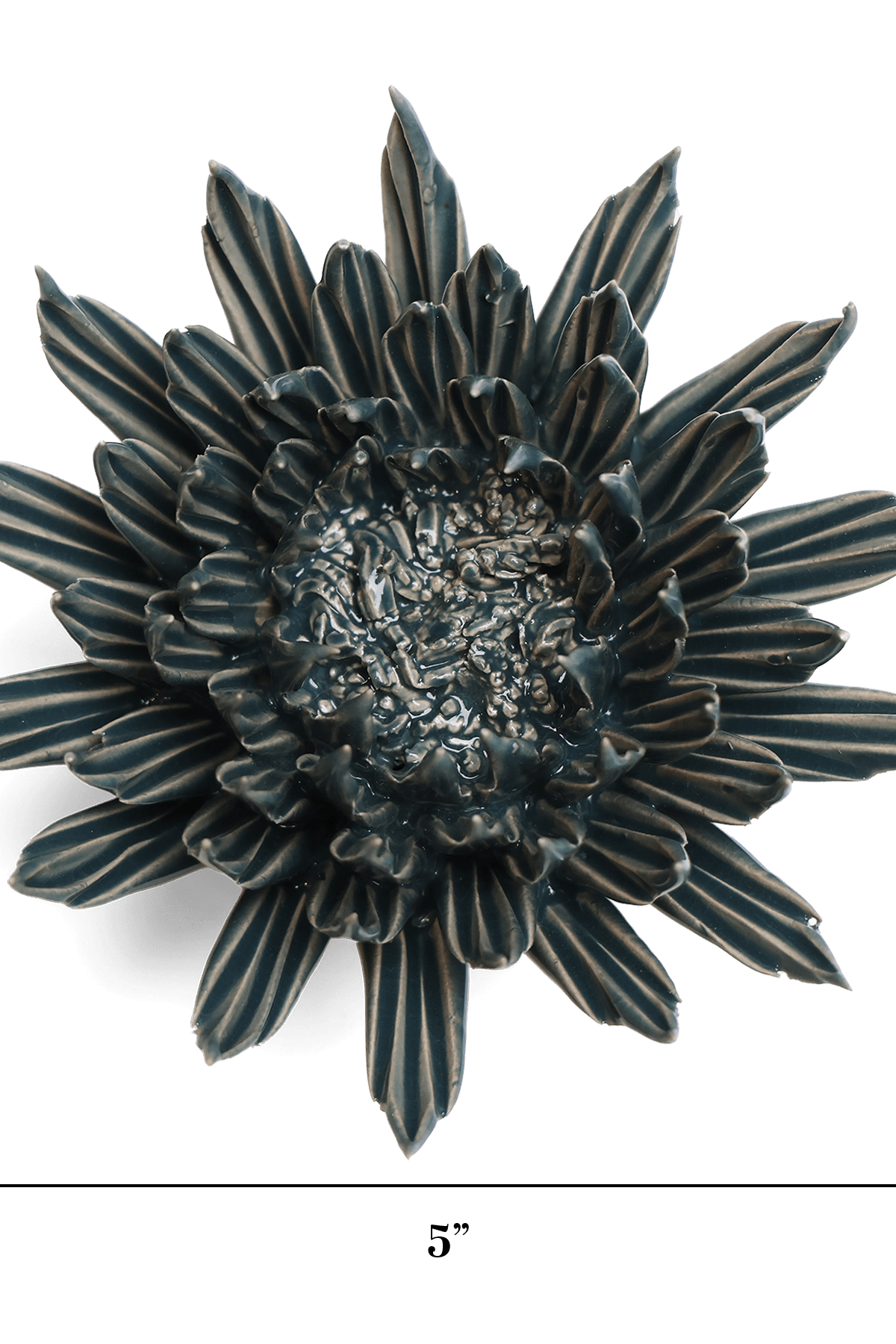 Ceramic Flower Wall Art Flower Teal 3 - Chive Ceramics Studio - Ceramic Flowers - Chive US