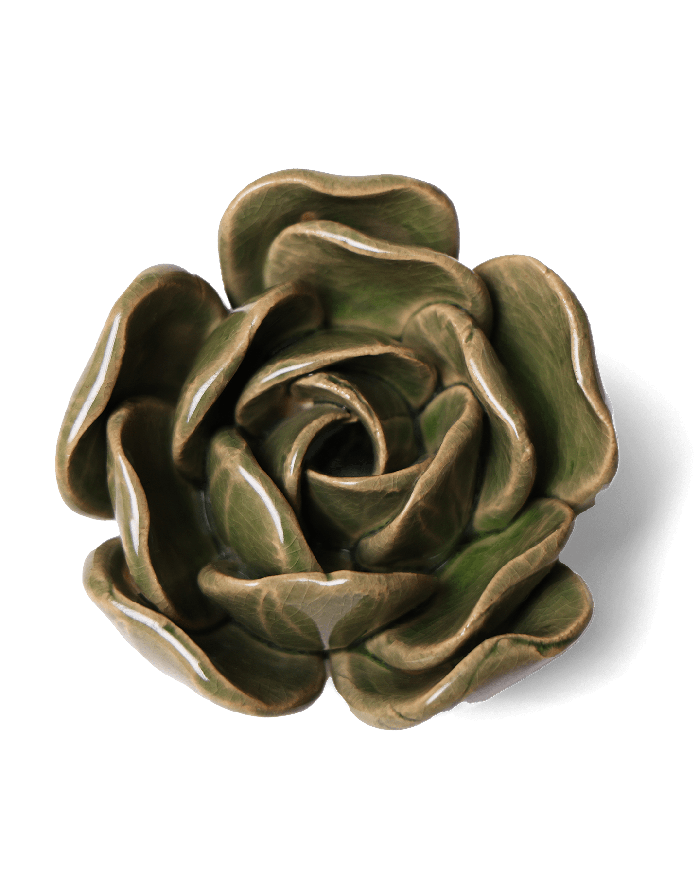 Ceramic Flower Tabletop Art Green Rose 4 - Chive Ceramics Studio - Ceramic Flowers - Chive US