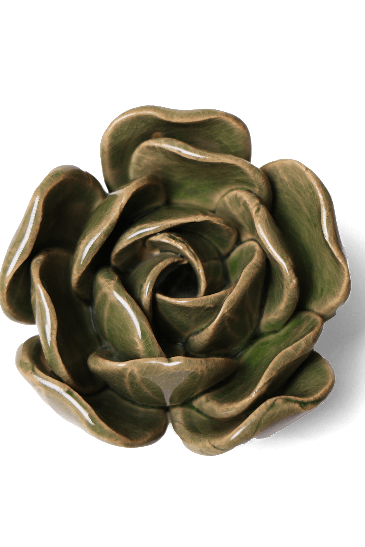 Ceramic Flower Tabletop Art Green Rose 4 - Chive Ceramics Studio - Ceramic Flowers - Chive US