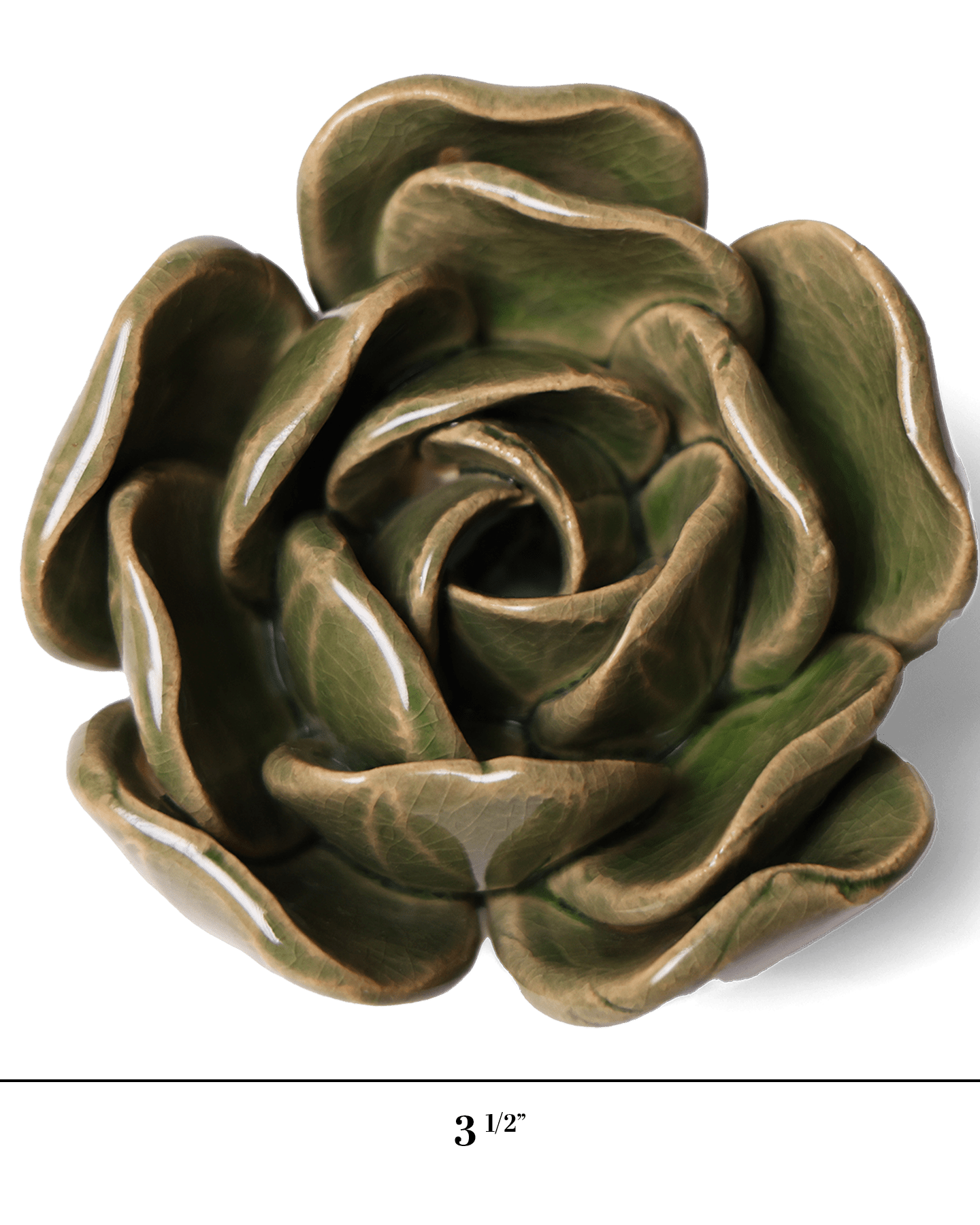 Ceramic Flower Tabletop Art Green Rose 4 - Chive Ceramics Studio - Ceramic Flowers - Chive US
