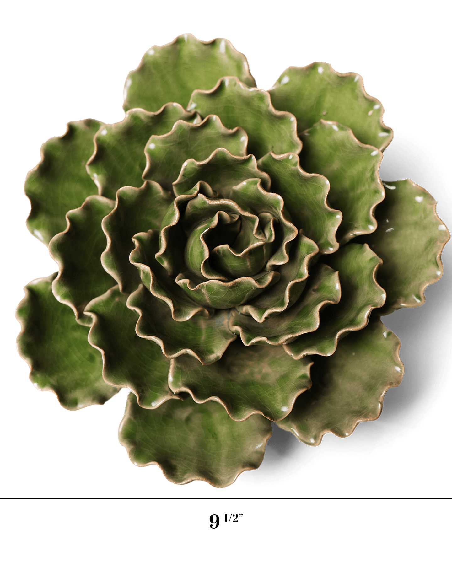 Ceramic Flower Wall Art Lettuce Green XL 5 - Chive Ceramics Studio - Ceramic Flowers - Chive US